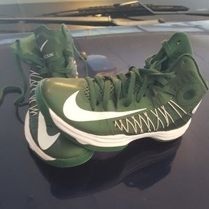 Green and White Nike Hyperdunks